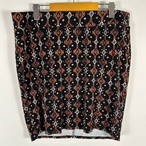 Torrid Stylish Black and Orange Patterned Skirt 1X
